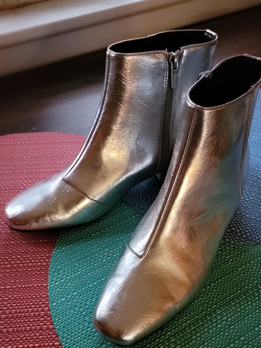 Circus by Sam Edelman Metallic Silver Ankle Booties